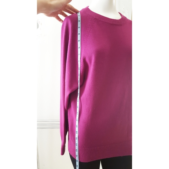 🔖Fuchsia |Crew Neck|Long Sleeve|Lightweight Knit Top - Picture 5 of 8